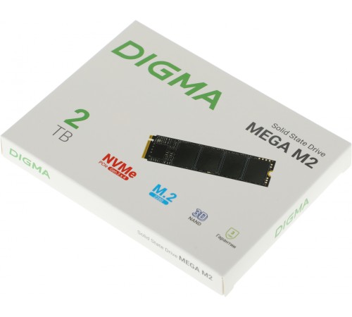 Накопитель SSD Digma PCIe 3.0 x4 2TB DGSM3002TM23T Mega M2 M.2 2280