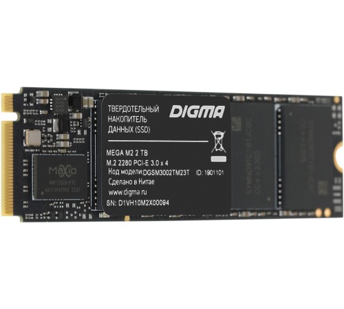 Накопитель SSD Digma PCIe 3.0 x4 2TB DGSM3002TM23T Mega M2 M.2 2280