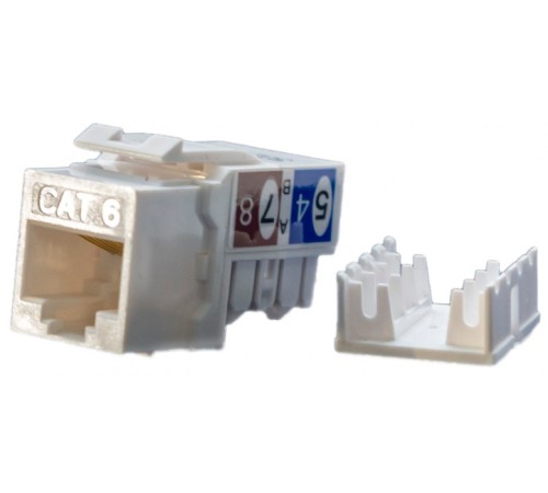 Hyperline KJ9-8P8C-C6-90-WH Вставка Keystone Jack RJ-45(8P8C), категория 6, белая