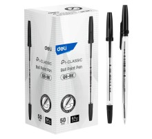 Ручка шариков. Deli P1-Classic EQ6-BK прозрачный d=0.7мм черн. черн.