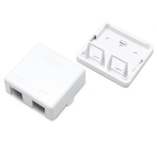 Hyperline SBB3-2-WH Корпус настенной розетки для установки 2-х вставок типа Keystone Jack, белый