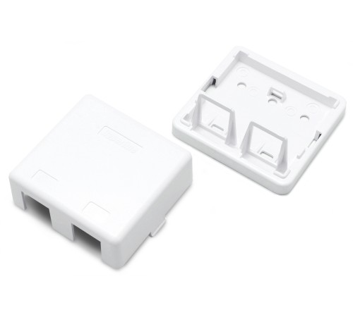 Hyperline SBB3-2-WH Корпус настенной розетки для установки 2-х вставок типа Keystone Jack, белый