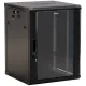Шкаф коммутационный Hyperline (TWB-2766-GP-RAL9004) настенный 27U 600x600мм пер.дв.стекл 2 бок.пан. 60кг черный 49.9кг 1304мм