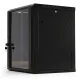 Шкаф коммутационный Hyperline (TWB-2766-GP-RAL9004) настенный 27U 600x600мм пер.дв.стекл 2 бок.пан. 60кг черный 49.9кг 1304мм