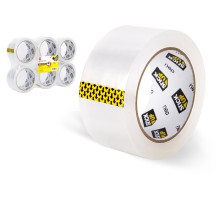 Клейкая лента упаковочная Deli EA318 прозрачная шир.48мм дл.54.9м (упак.:6шт)