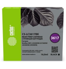 Картридж струйный Cactus CS-LC3617BK черный (16мл) для Brother MFC-J2330DW/J2730DW/J3530DW/J3930DW
