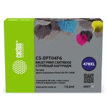Картридж струйный Cactus CS-EPT04F6 478XL серый (13.2мл) для Epson Expression Photo HD XP-15000
