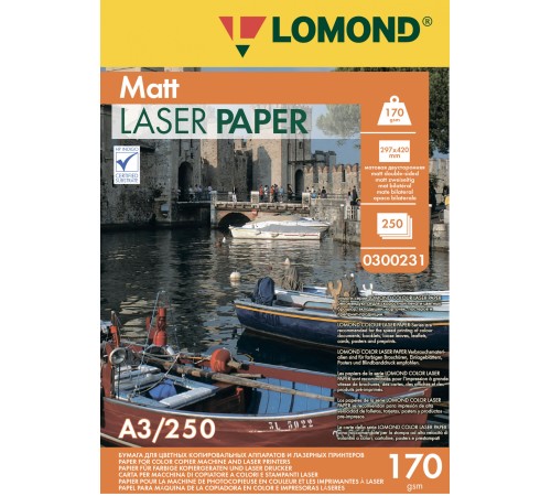 Бумага Lomond Ultra DS Matt CLC 0300231 A3/170г/м2/250л./белый матовое/матовое для лазерной печати Бумага Lomond Ultra DS Matt CLC 0300231 A3/170г/м2/250л./белый матовое/матовое для лазерной печати