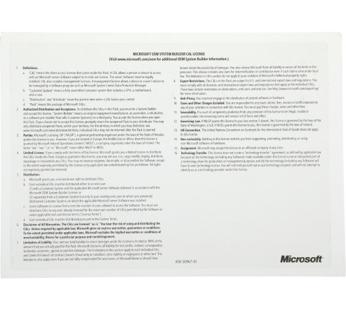 Windows Server CAL 2022 English 1pk DSP OEI 5 Clt User CAL Windows Server CAL 2022 English 1pk DSP OEI 5 Clt User CAL