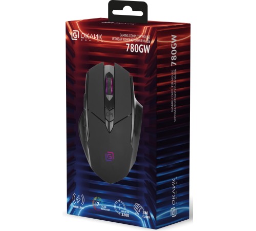 Мышь Оклик 780GW черный оптическая (3200dpi) беспроводная USB для ноутбука (6but) Мышь Оклик 780GW черный оптическая (3200dpi) беспроводная USB для ноутбука (6but)
