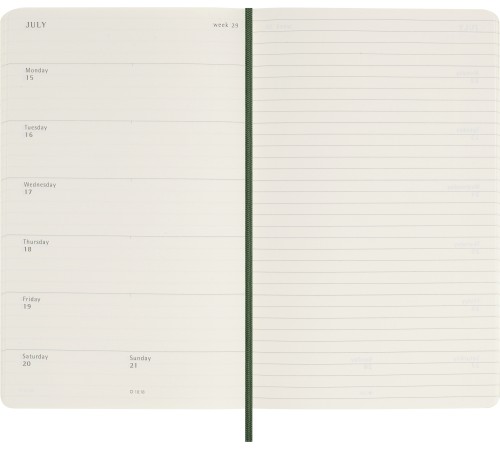 Еженедельник Moleskine CLASSIC SOFT WKNT Large 130х210мм датир.12мес 144стр. мягкая обложка зеленый
