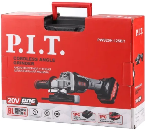 Углошлифовальная машина P.I.T. PWS20H-125B/1 8000об/мин рез.шпин.:M14 d=125мм Углошлифовальная машина P.I.T. PWS20H-125B/1 8000об/мин рез.шпин.:M14 d=125мм
