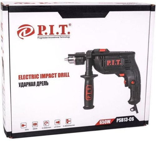 Дрель ударная P.I.T. PSB13-C6 650Вт быстросъемный реверс