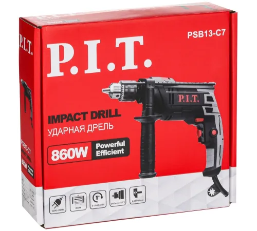 Дрель ударная P.I.T. PSB13-C7 850Вт быстросъемный реверс
