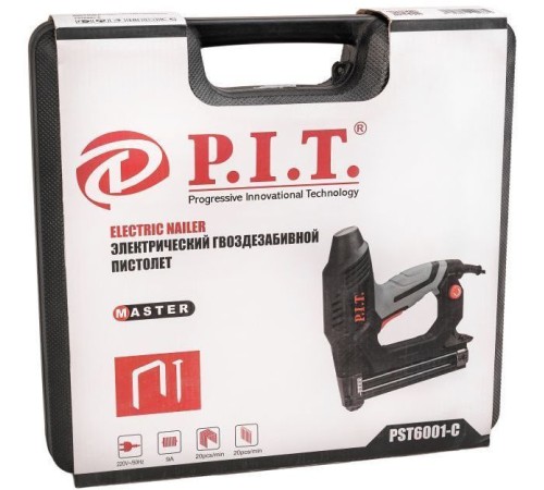 Степлер электрический P.I.T. PST6001-C скобы тип 18Ga: 15-25мм гвозди тип 18Ga: 15-32мм