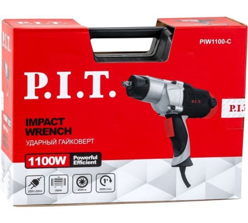 Гайковерт P.I.T. PIW1100-C 1100Вт патрон:быстрозажимной (кейс в комплекте)