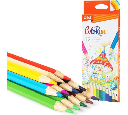 Карандаши цв. Deli EC130-12 ColoRun шестигран. дерево 12цв. коробка/европод. (12шт) Карандаши цв. Deli EC130-12 ColoRun шестигран. дерево 12цв. коробка/европод. (12шт)