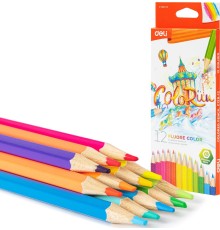 Карандаши цв. Deli EC128-12 ColoRun шестигран. дерево 12цв. коробка/европод. (12шт)