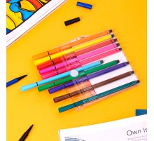 Фломастеры Deli EC157-18 18цв. пакет с европодвесом