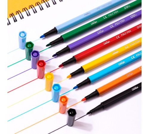 Фломастеры Deli EC157-18 18цв. пакет с европодвесом