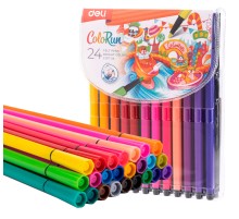 Фломастеры Deli EC157-24 24цв. пакет с европодвесом