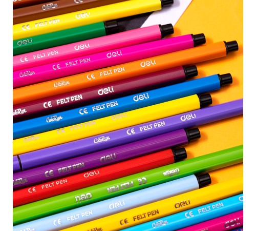 Фломастеры Deli EC157-24 24цв. пакет с европодвесом