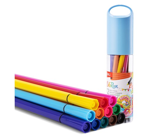 Фломастеры Deli EC156-12 12цв. пластиковая туба