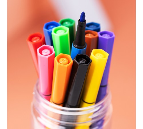 Фломастеры Deli EC156-12 12цв. пластиковая туба