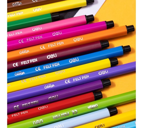 Фломастеры Deli EC156-12 12цв. пластиковая туба