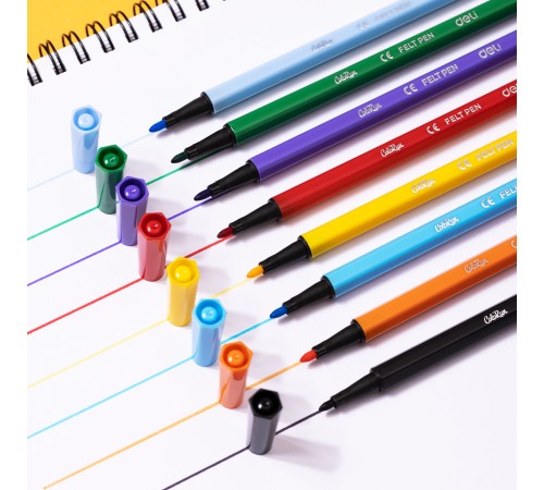 Фломастеры Deli EC156-12 12цв. пластиковая туба