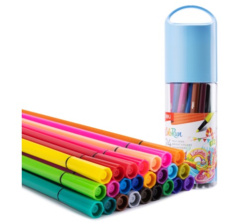 Фломастеры Deli EC156-24 24цв. пластиковая туба