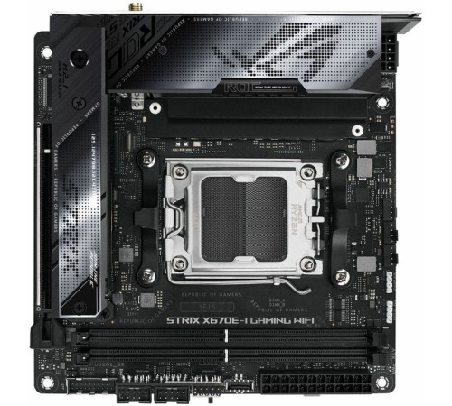 Материнская плата ASUS ROG STRIX X670E-E GAMING WIFI, Socket AM5, X670, 2*DDR5, HDMI + 2xUSB4, 2xSATA3 + RAID, M2, Audio, Gb LAN, USB 3.2, USB 2.0, mIATX; 90MB1B70-M0EAY0 (ROG STRIX X670E-I GAMING WIFI)