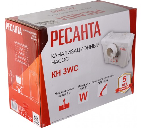 Насос канализ. Ресанта КН КН 3WC 500Вт 7200л/час (77/9/2)