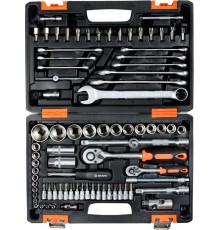 Набор инструментов Вихрь АВТО, 1/2" , 1/4" , CrV 82 предмета (жесткий кейс)