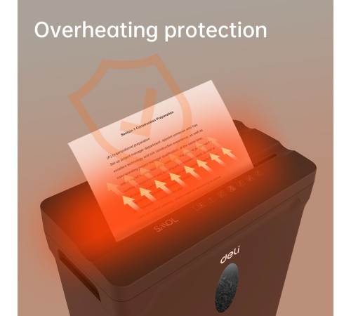 Шредер Deli ET014 черный с автоподачей (секр.P-4) фрагменты 5лист. 10лтр. пл.карты