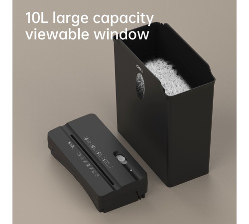 Шредер Deli ET014 черный с автоподачей (секр.P-4) фрагменты 5лист. 10лтр. пл.карты