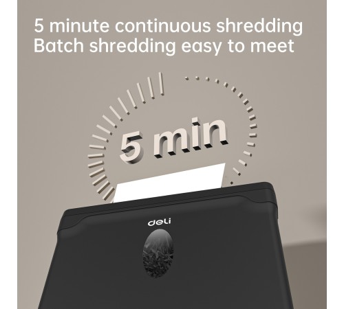 Шредер Deli ET015 черный с автоподачей (секр.P-4) фрагменты 5лист. 10лтр. пл.карты