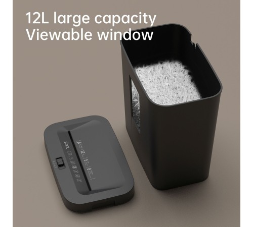 Шредер Deli ET021 черный с автоподачей (секр.P-4) фрагменты 8лист. 12лтр.