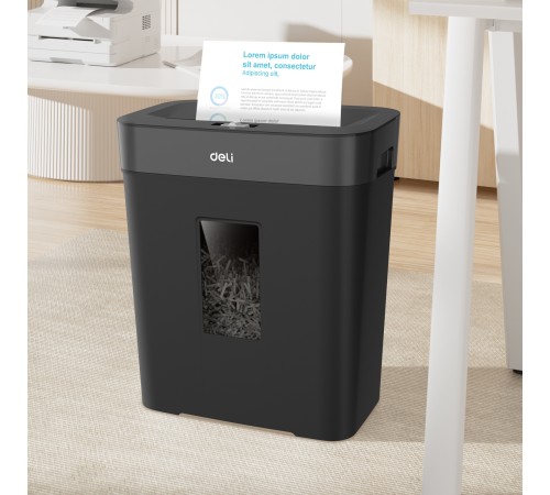 Шредер Deli ET023 черный с автоподачей (секр.P-4) фрагменты 8лист. 15лтр.