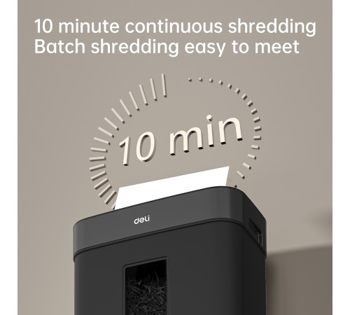 Шредер Deli ET023 черный с автоподачей (секр.P-4) фрагменты 8лист. 15лтр.