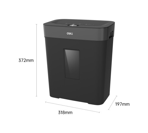 Шредер Deli ET023 черный с автоподачей (секр.P-4) фрагменты 8лист. 15лтр.