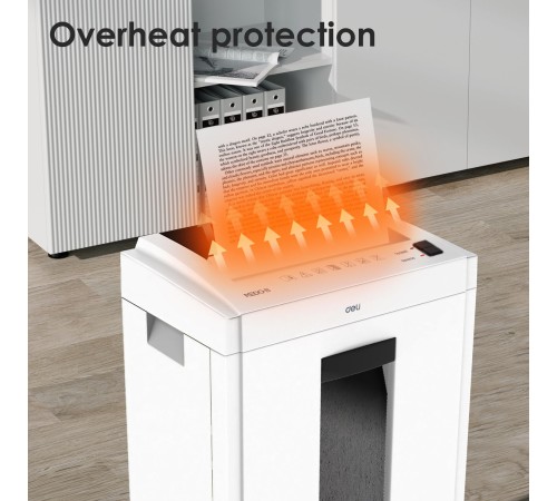 Шредер Deli ET051 белый с автоподачей (секр.P-4) фрагменты 10лист. 16лтр.