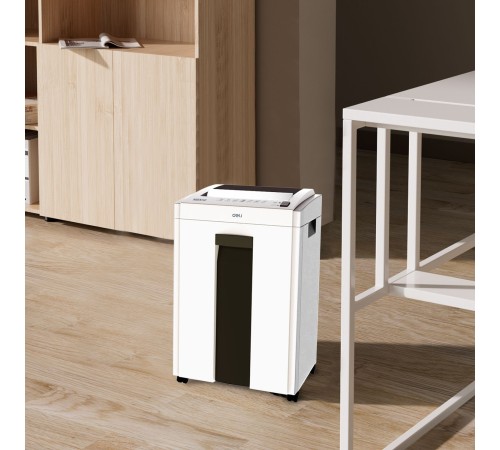 Шредер Deli ET051 белый с автоподачей (секр.P-4) фрагменты 10лист. 16лтр.