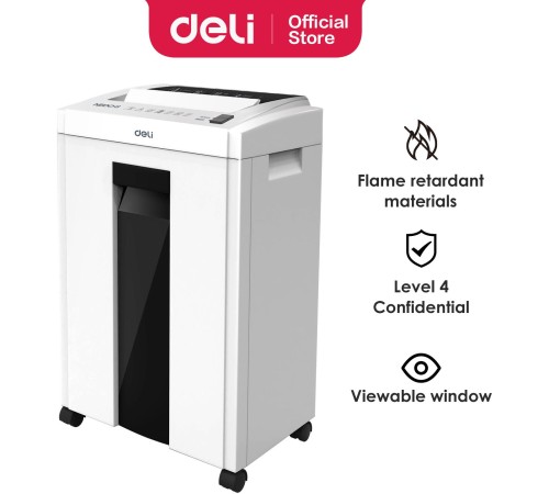 Шредер Deli ET051 белый с автоподачей (секр.P-4) фрагменты 10лист. 16лтр.