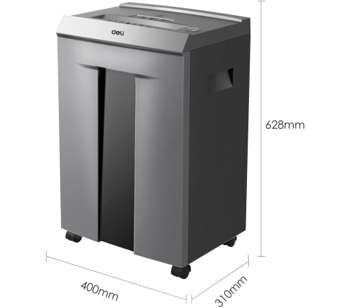 Шредер Deli ET096 серый с автоподачей (секр.P-5) фрагменты 16лист. 30лтр. скрепки скобы пл.карты CD