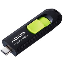 Флеш Диск A-Data 64Gb Type-C UC300 ACHO-UC300-64G-RBK/GN USB3.2 черный/зеленый