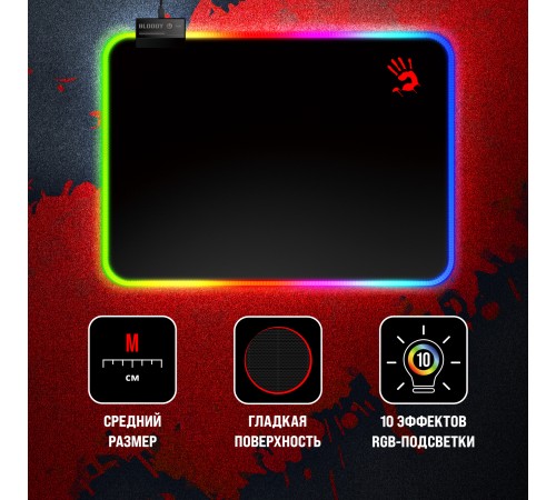 Коврик для мыши A4Tech Bloody MP-35N черный 350x250x4мм