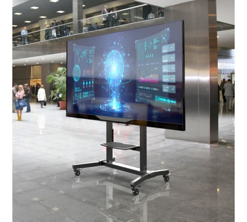 ONKRON TS1991-B черный, стойка для телевизора с кронштейном 50"-100", мобильная