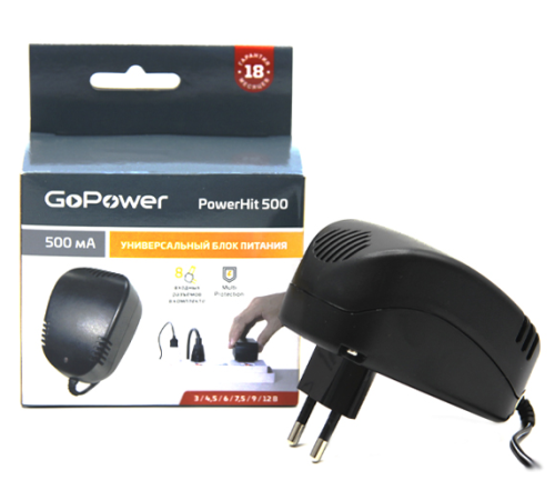 Блок питания GoPower Powerhit 500 универсальн. (1/20/40) Блок питания GoPower Powerhit 500 (00-00015342)