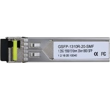 Dahua DH-GSFP-1310R-20-SMF SFP-модуль; LC; до 1.25Гбит/с; до 20км (одномодовое оптоволокно); 1550нм/1310нм